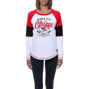 Women's Kansas City Chiefs New Era Colorblock Long Sleeve T-Shirt Large Red