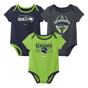 Nike Baby Seattle Seahawks 3pk Team Onesie