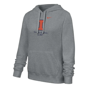 Illinois Fighting Illini Nike Women's Hoodie Medium Heather Grey