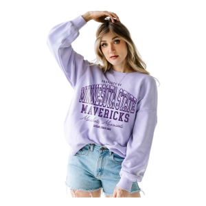 Minnesota State Mavericks Gameday Social Women's Crew L/XL Lavender