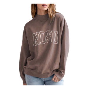 North Dakota State Bison Chicka-D Women's Crew XLarge Chocolate
