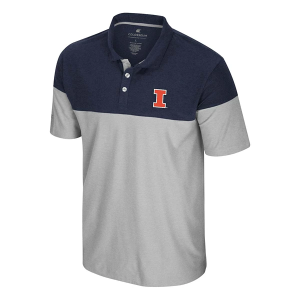 Illinois Fighting Illini Colosseum Mac Colorblock Polo Large Ash