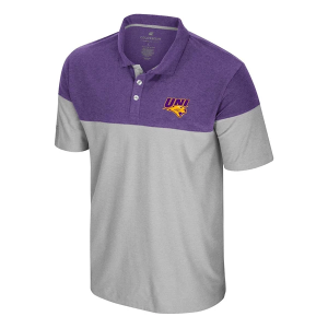 Northern Iowa Panthers Colosseum Mac Colorblock Polo Large Ash