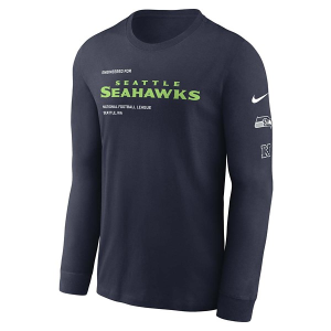 Seattle Seahawks Nike Legend Wordmark Long Sleeve T-Shirt Medium Navy