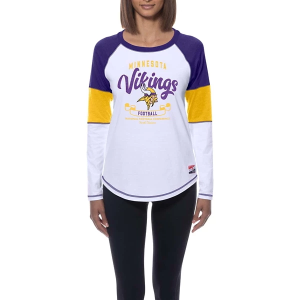 Women's Minnesota Vikings New Era Colorblock Long Sleeve T-Shirt XSmall Purple