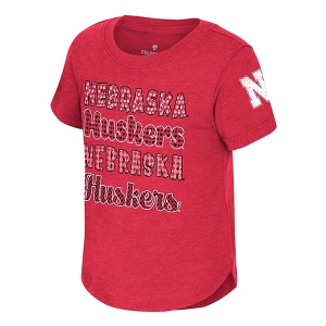 Nebraska Cornhuskers Colosseum Girls' Flame Princess Toddler T-Shirt 3T Red