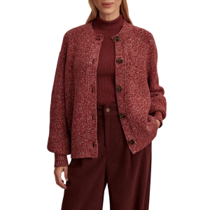 Women's Varley Cardigan Patricia Rib Knit XSmall Red Fleck