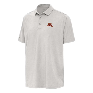 Minnesota Golden Gophers Antigua Hurdle Polo Medium Grey Heather