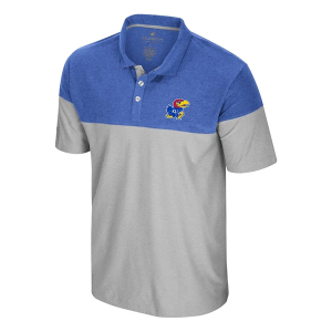 Kansas Jayhawks Colosseum Mac Colorblock Polo 3XLarge Ash
