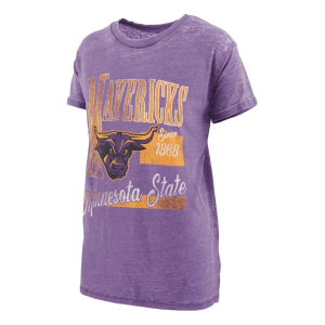 Minnesota State Mavericks Pressbox Women's Stephan Boyfriend T-Shirt Large Purple