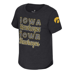 Iowa Hawkeyes Colosseum Girls' Flame Princess Toddler T-Shirt 2T Black