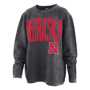Nebraska Cornhuskers Pressbox Women's Crew Large Black