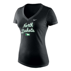 North Dakota Fighting Hawks Nike Women's Throwback Varsity T-Shirt XLarge Black