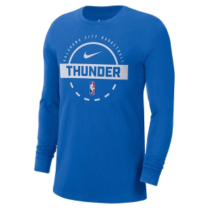 Oklahoma City Thunder 2025 Practice Nike Long Sleeve T-Shirt Small Blue