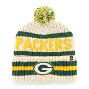 Green Bay Packers 47 Brand Bering Pom Beanie One Size Natural
