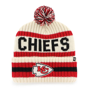 Kansas City Chiefs 47 Brand Bering Pom Beanie One Size Natural