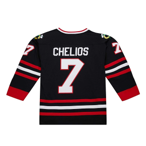 Chicago Blackhawks Chris Chelios #7 Mitchell and Ness Alternate 1997 Jersey Medium Black