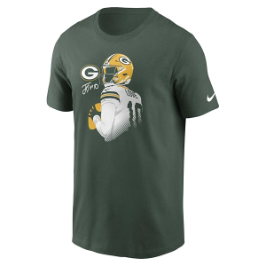 Green Bay Packers Nike Jordan Love Art T-Shirt 2XLarge Fir