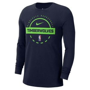 Minnesota Timberwolves 2025 Practice Nike Long Sleeve T-Shirt Large Navy