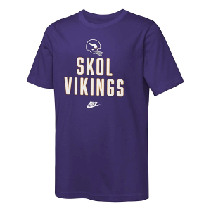 Kids' Minnesota Vikings Nike Rewind T-Shirt Large Purple