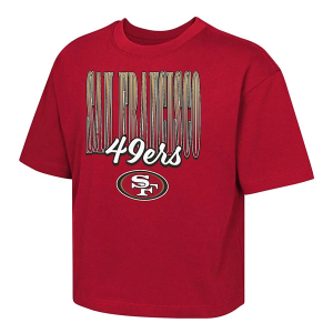 Kids' Girls' San Francisco 49ers Genuine Stuff Big City Boxy T-Shirt Medium Red