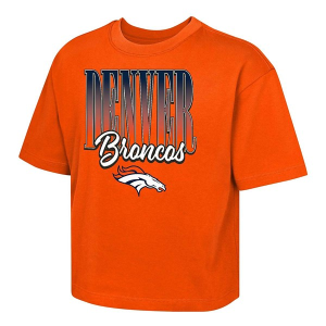 Kids' Girls' Denver Broncos Genuine Stuff Big City Boxy T-Shirt Small Orange