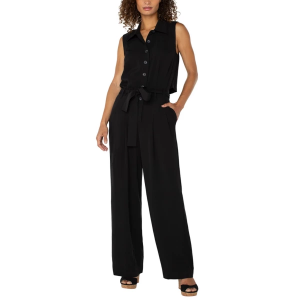 Women's Liverpool Los Angeles Wide Leg Jumpsuit Medium Black