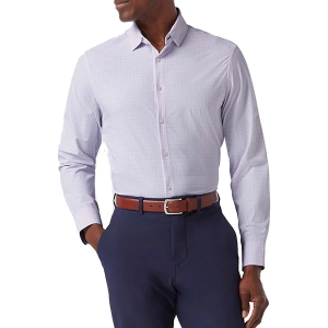 Men's Mizzen+Main Leeward Long Sleeve Button Up Shirt Large Lavendear Michael Plaid