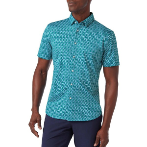 Men's Mizzen+Main Halyard Button Up Shirt 2XLarge Teal Kaleidoscope
