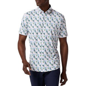 Men's Mizzen+Main Halyard Untucked Button Up Shirt Medium White Floral Collage