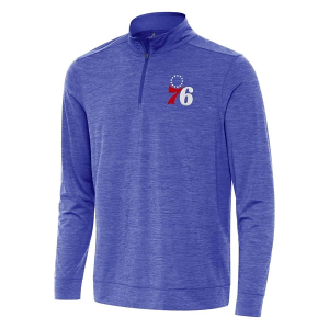 Philadelphia 76ers Antigua Bright 1/4 Zip 3XLarge Dark Royal Heather