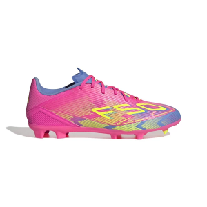 Adult adidas F50 League FG/MG Molded Soccer Cleats M12/W13.5 Pink/Yellow