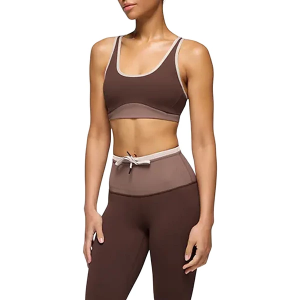 Women's prAna Luxara Salutations Sports Bra XLarge Mocha Colorblock