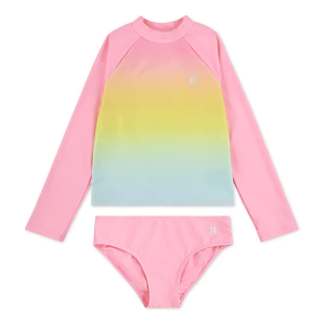 Girls' Hurley Swim Rashguard Swim Set 8 Pink Multi