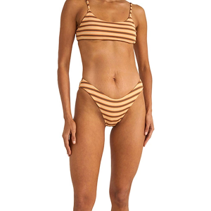 Women's Rhythm Tide Stripe Holiday Swim Bottoms Medium Natural