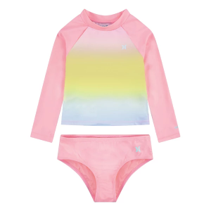 Girls' Hurley Swim Rashguard Swim Set 4 Pink Multi