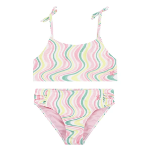 Girls' Hurley Bandeau Swim Bikini Set 7 White Multi