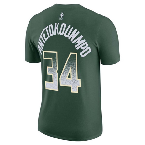 Milwaukee Bucks Giannis Antetokounmpo #34 Select Name & Number Nike T-Shirt Small Fir