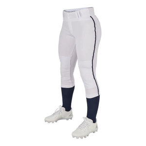 Women's Champro Tournament Traditional Low-Rise w/ Braid Softball Pants XLarge White/Navy