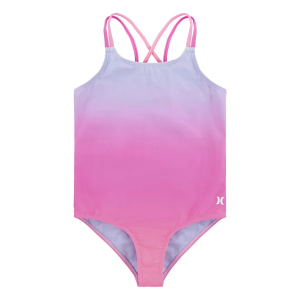 Girls' Hurley Strappy One Piece Swimsuit 4 Pink