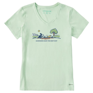 Women's Life is Good Vista Jackie Rocket Dirt T-Shirt Small Sage Green