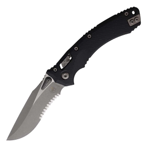 Microtech 137RL-11APFLGT Amphibian Apocalyptic Serrated Folding Knife Black