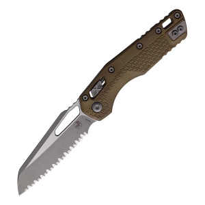 Microtech Standard Issue MSI 210T-12APPM Apocalyptic Serrated Tri-Polymer Folding Knife Dark Earth
