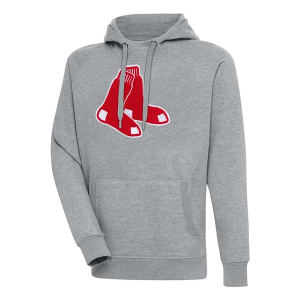 Boston Red Sox Antigua Chenille Big Logo Victory Pullover Hoodie 5XLarge Grey Heather