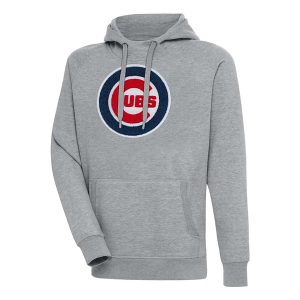 Chicago Cubs Antigua Chenille Big Logo Victory Pullover Hoodie 5XLarge Grey Heather