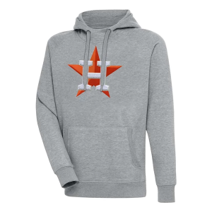 Houston Astros Antigua Chenille Big Logo Victory Pullover Hoodie 5XLarge Grey Heather
