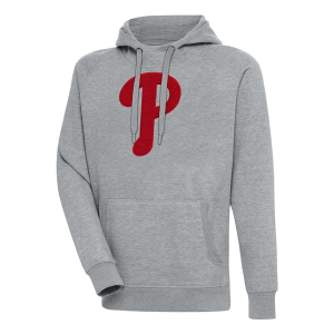 Philadelphia Phillies Antigua Chenille Big Logo Victory Pullover Hoodie 5XLarge Grey Heather