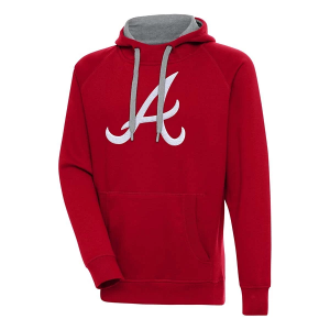 Atlanta Braves Antigua Chenille Victory Pullover Hoodie 4XLarge Dark Red