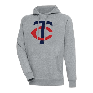 Minnesota Twins Antigua Updated Logo Victory Hoodie 5XLarge Grey Heather