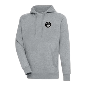 Chicago Cubs Antigua Chenille Chest Logo Victory Pullover Hoodie 5XLarge Grey Heather